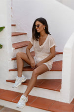 LaBalancia Mesh V-Neck Top and Shorts Co-ord Set