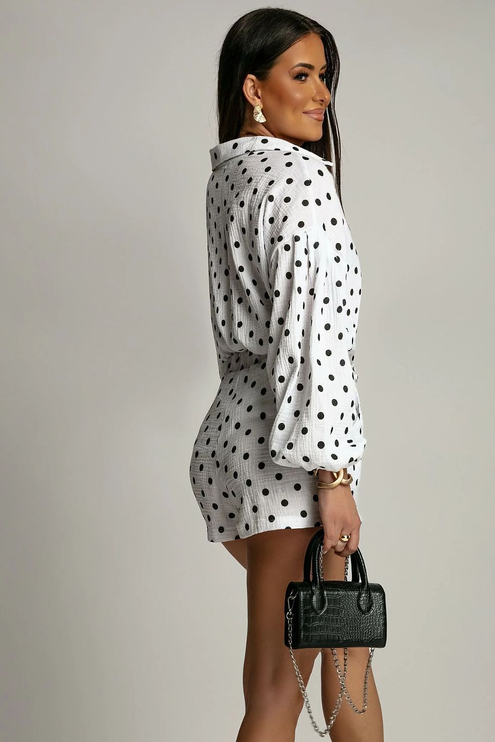 LaBalancia Muslin Button-Up Shirt and High-Waist Shorts Co-Ord Set