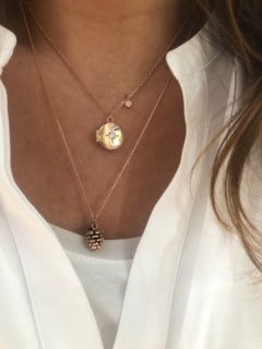 Rose Gold Plated Sterling Silver Locket Necklace