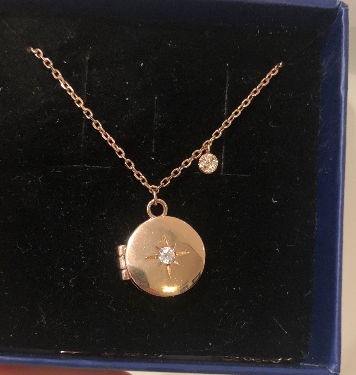 Rose Gold Plated Sterling Silver Locket Necklace