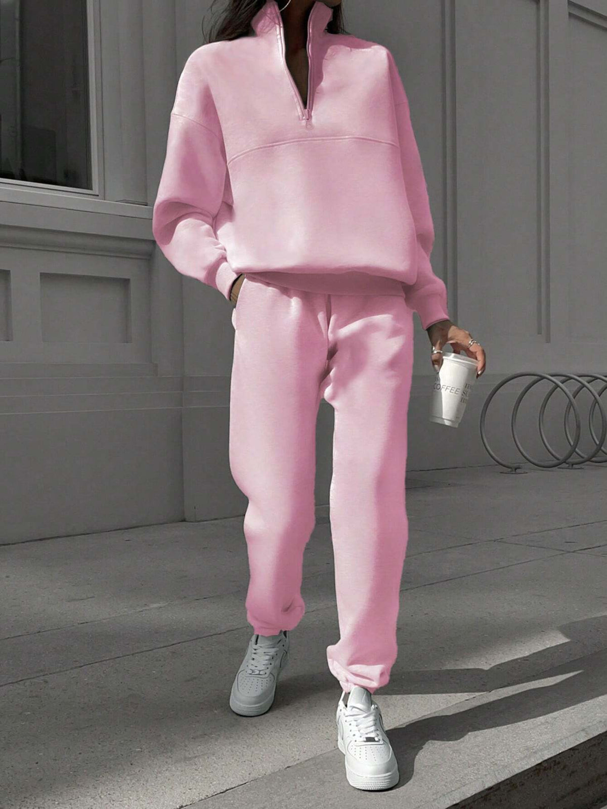 Long-sleeved Sports Sweatshirt Suit Fashion Stand-up Collar Zip-up Loungewear Set