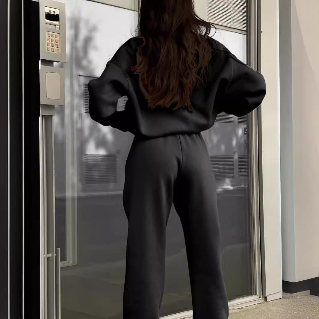 Long-sleeved Sports Sweatshirt Suit Fashion Stand-up Collar Zip-up Loungewear Set