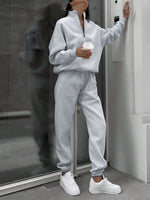 Long-sleeved Sports Sweatshirt Suit Fashion Stand-up Collar Zip-up Loungewear Set