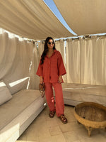 Loose Casual Wide Leg Pants & Long Sleeve Shirt Co-ord Set - Stylish Comfort
