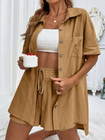 Loose-fit Short-sleeve Short Two-piece Shorts & Top Co-ord Set