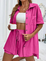 Loose-fit Short-sleeve Short Two-piece Shorts & Top Co-ord Set