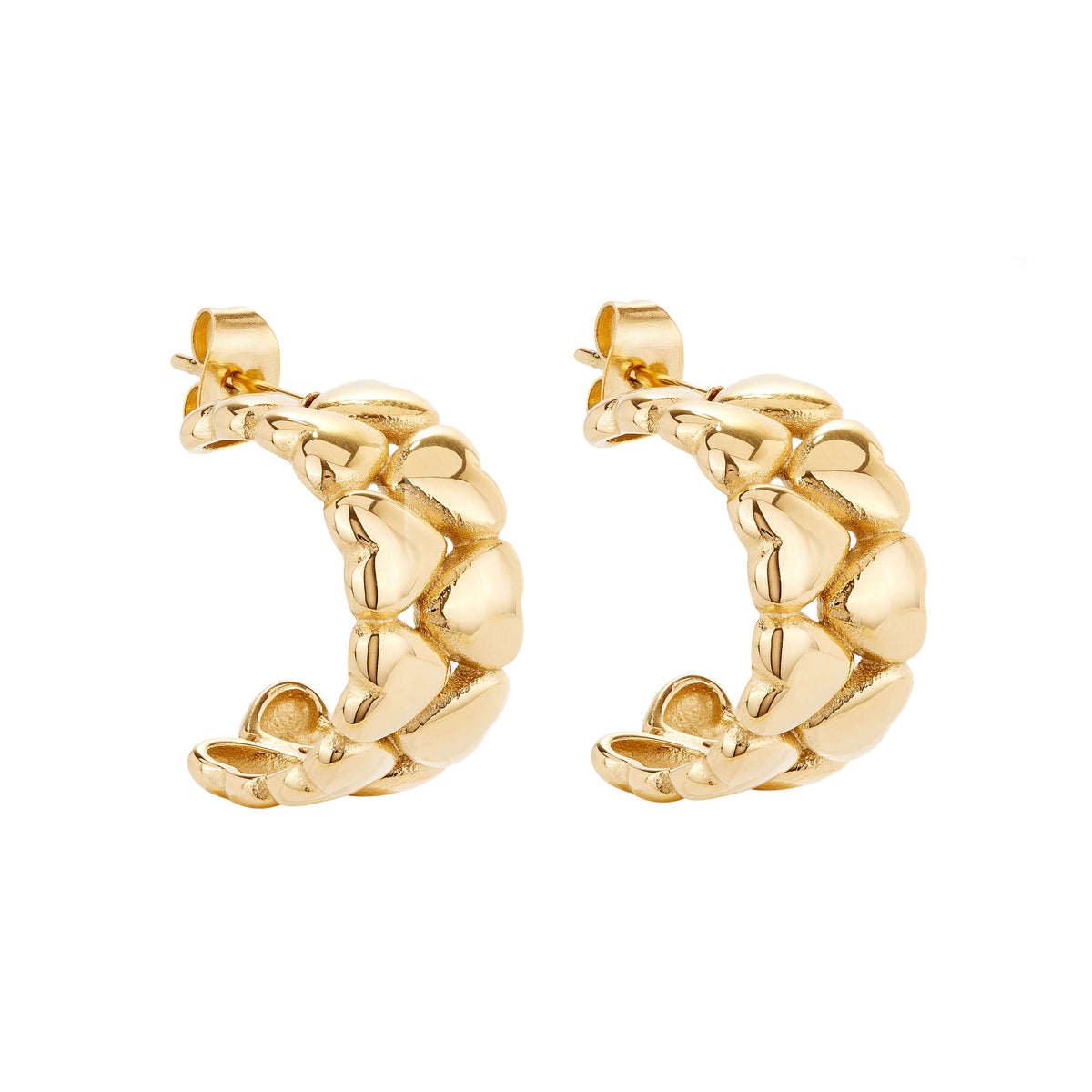 Ballinger 18k Gold Love Heart Hoop Earrings