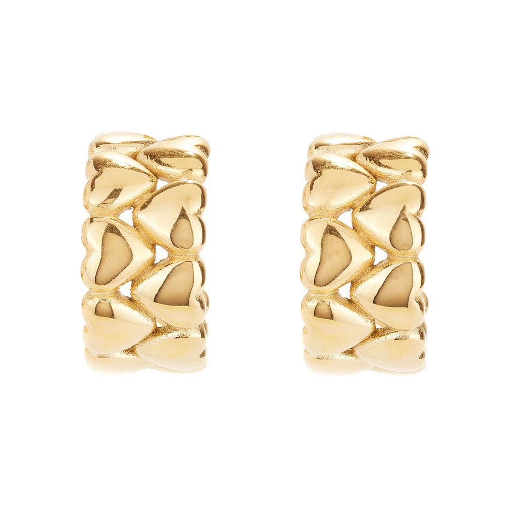 Ballinger 18k Gold Love Heart Hoop Earrings