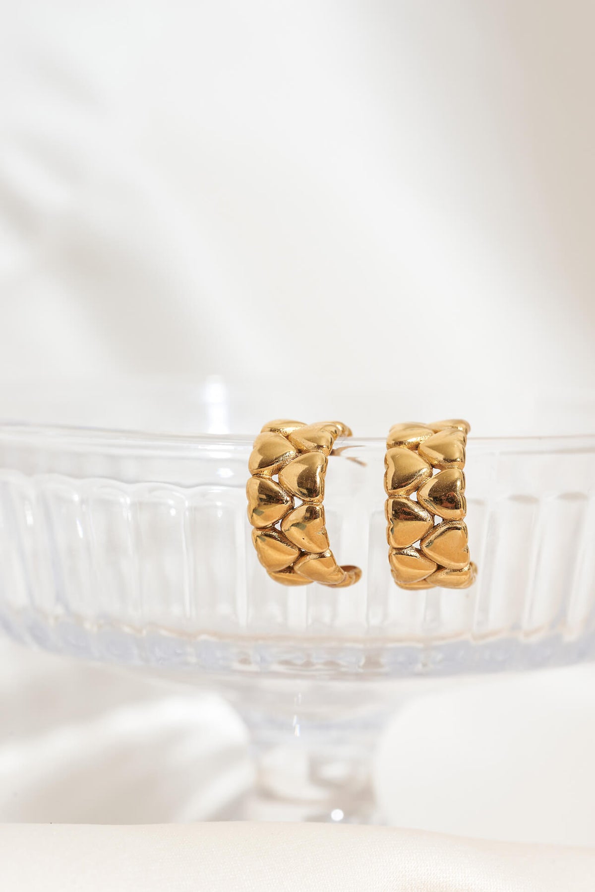 Ballinger 18k Gold Love Heart Hoop Earrings