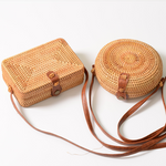 Lucia Hand-Woven Bamboo Rattan Grass Straw Holiday Vacation Bag