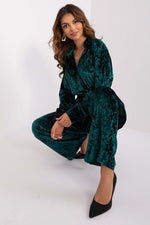 Luxurious Tie Waist Velour Wide Leg Pants Loungewear Set | Lakerta