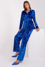 Luxurious Tie Waist Velour Wide Leg Pants Loungewear Set | Lakerta