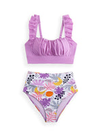 Lydia High Waisted Ruffled Two Piece Bikini Set