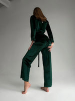 MAJESTIC Women’s Personalised Luxurious Emerald Green Velour Robe