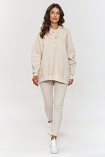 Makadamia 3-in-1 Loungewear Set with Sweatshirt, Top, and Leggings beige 2 one-size-fits-all