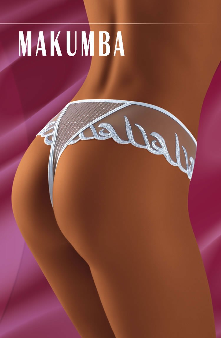 Wolbar Makumba Embroidered Thong Black