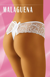 Wolbar Malaguena Lace Bow Thong Black