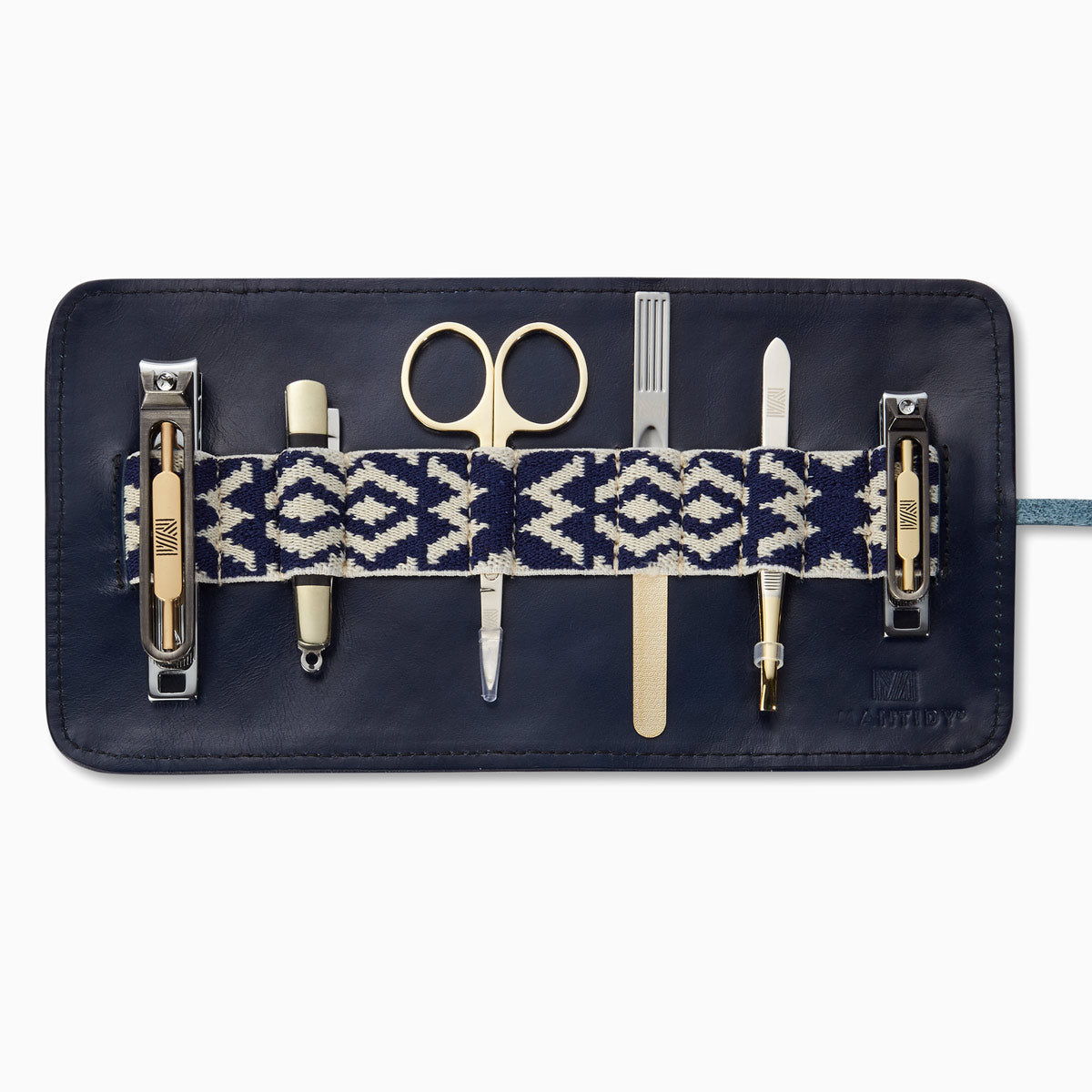 Mantidy® Herringbone Grooming Roll, Navy Blue Blue and Cream