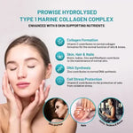 Marine Collagen with Hyaluronic Acid 1100mg | 90 Capsules Boosted with Hyaluronic Acid, Vitamins C, E, B2, Biotin, Copper, Zinc and Iodine | for Women and Men | Made in UK