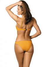 Marko Feminine Push-Up Two-Piece Bikini Set with Gold Brooch