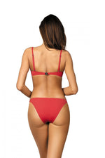 Marko Feminine Push-Up Two-Piece Bikini Set with Gold Brooch