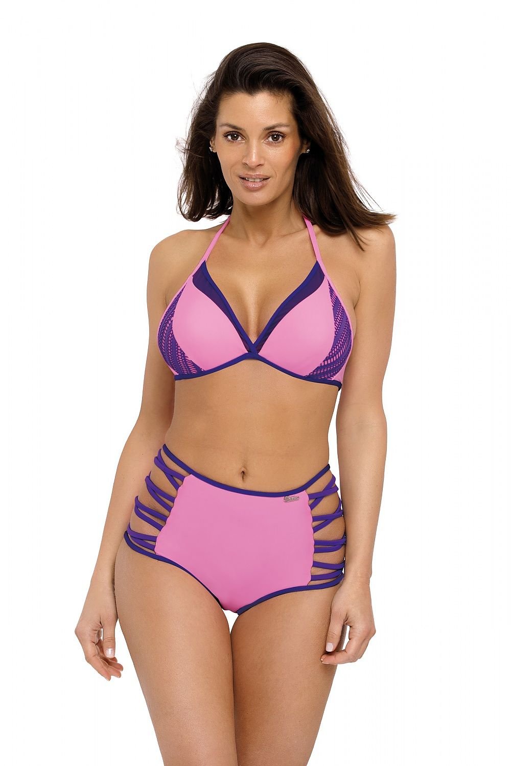 Marko Summer 2019 Push-Up High-Waisted Bikini Set with Lace Accent pink 2