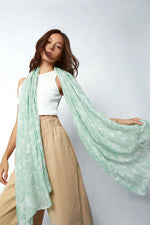 Shinjuku Lanes Matera Bamboo Sarong & Scarf Mint Green