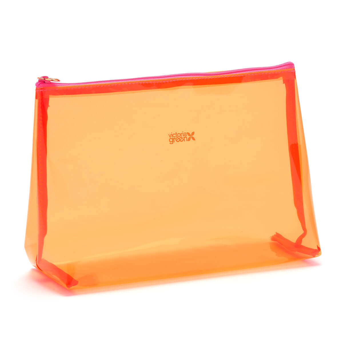 Mia' Large Makeup Bag in Clear Orange