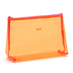 Mia' Large Makeup Bag in Clear Orange