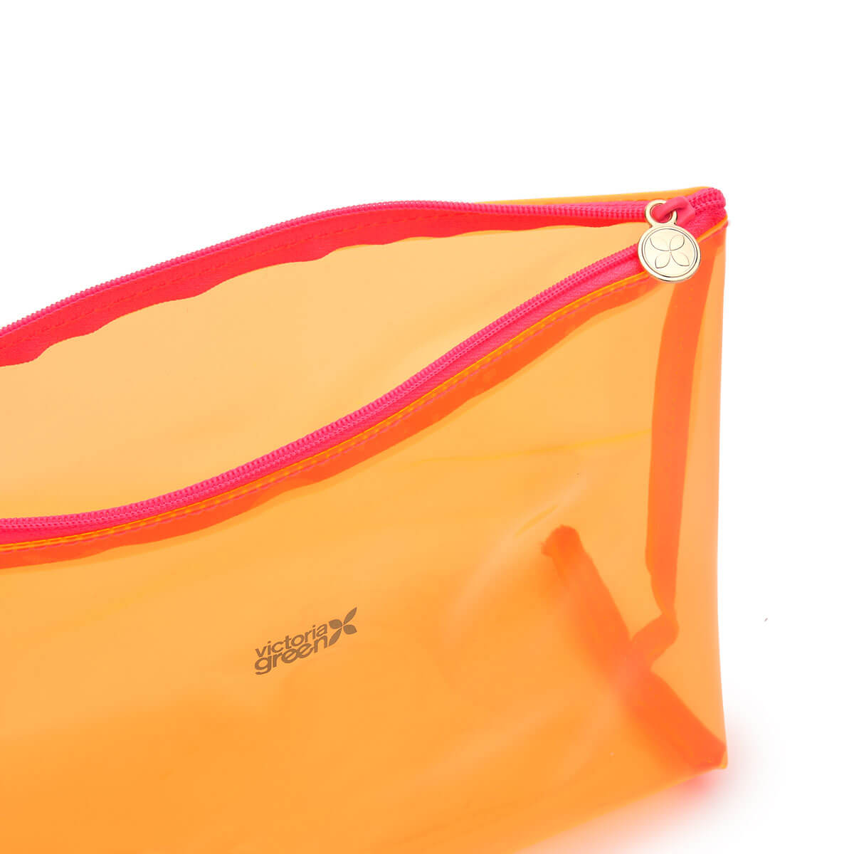 Mia' Large Makeup Bag in Clear Orange
