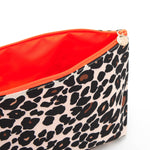 Mia' Large Makeup Bag in Leopard Tan