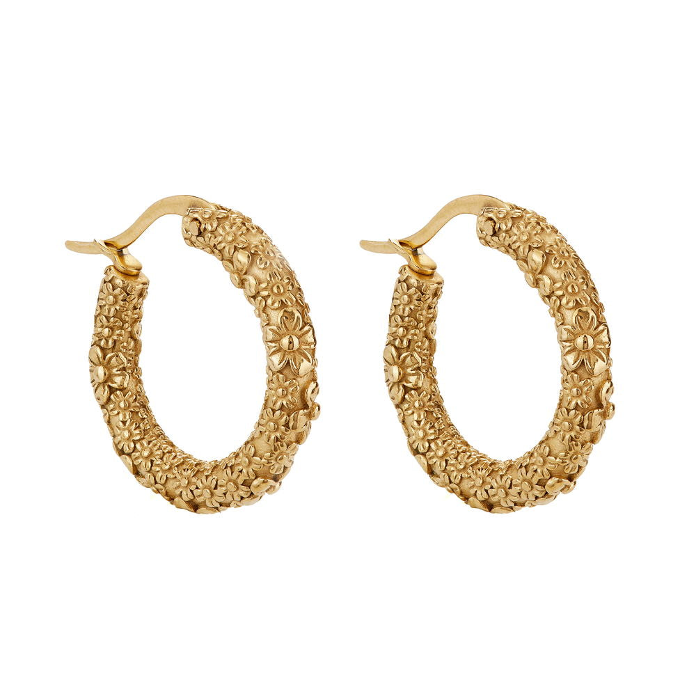 Ballinger Molten Meadow 18k Gold Hoop Earrings