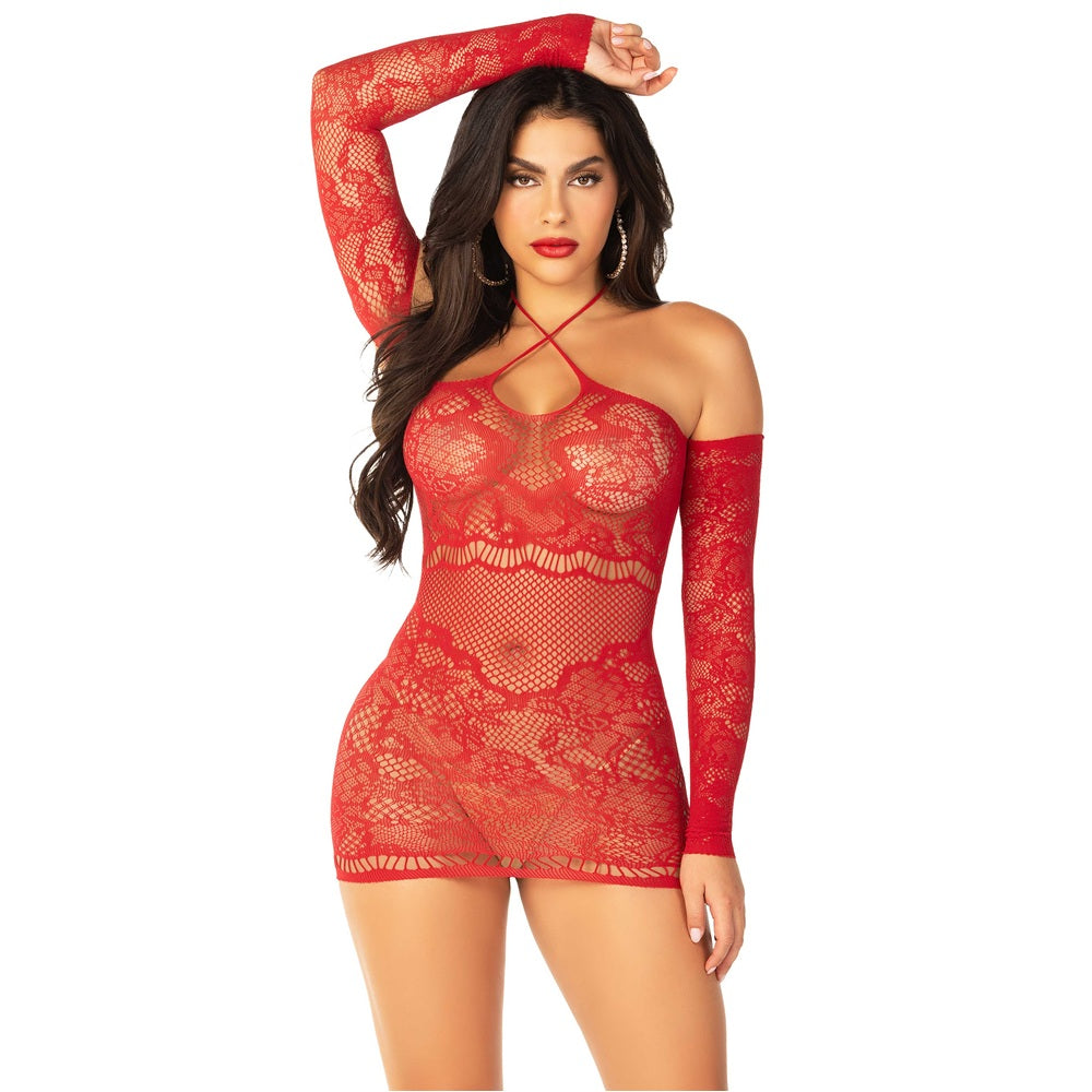 Leg Avenue Red Seamless Off-Shoulder Mini Dress