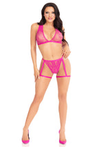 Leg Avenue Pink Lace Bra, Thong & Leg Garter Set – Leg Avenue