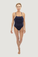 1 People Princess Cut Spaghetti Strap Navy One Piece Swimsuit