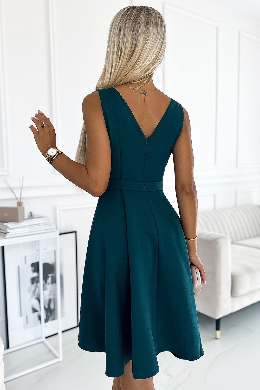 Numoco Asymmetrical Cocktail Dress in Pink, Green, or Multicolour Floral Pattern