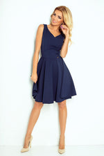 Numoco Flared Cocktail Dress with Heart-Shaped Neckline
