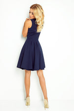 Numoco Flared Cocktail Dress with Heart-Shaped Neckline