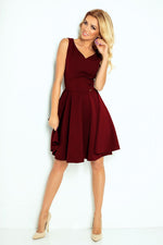 Numoco Flared Cocktail Dress with Heart-Shaped Neckline