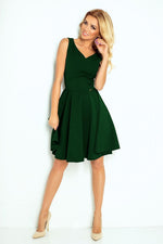 Numoco Flared Cocktail Dress with Heart-Shaped Neckline
