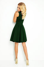 Numoco Flared Cocktail Dress with Heart-Shaped Neckline