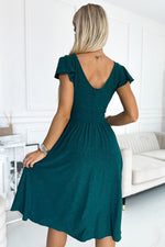Numoco Flared Envelope Neckline Evening Dress