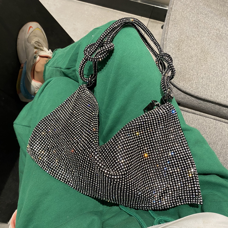 Ophelia Luxury Niche Design Diamond-Studded Handbag Gray