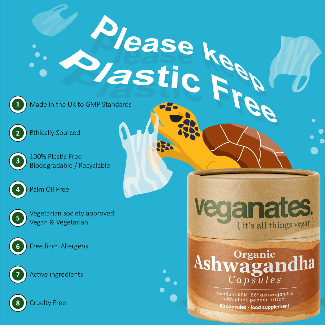 Organic Ashwagandha KSM-66 | 500mg Vegan Capsules | 60 Capsules 2 Months Supply