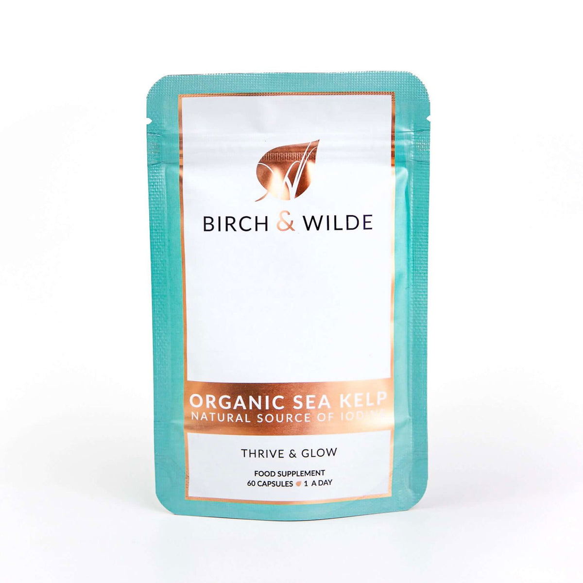Organic Sea Kelp Supplement Capsules x 60 | Natural Iodine | 2 Month Refill Pouch