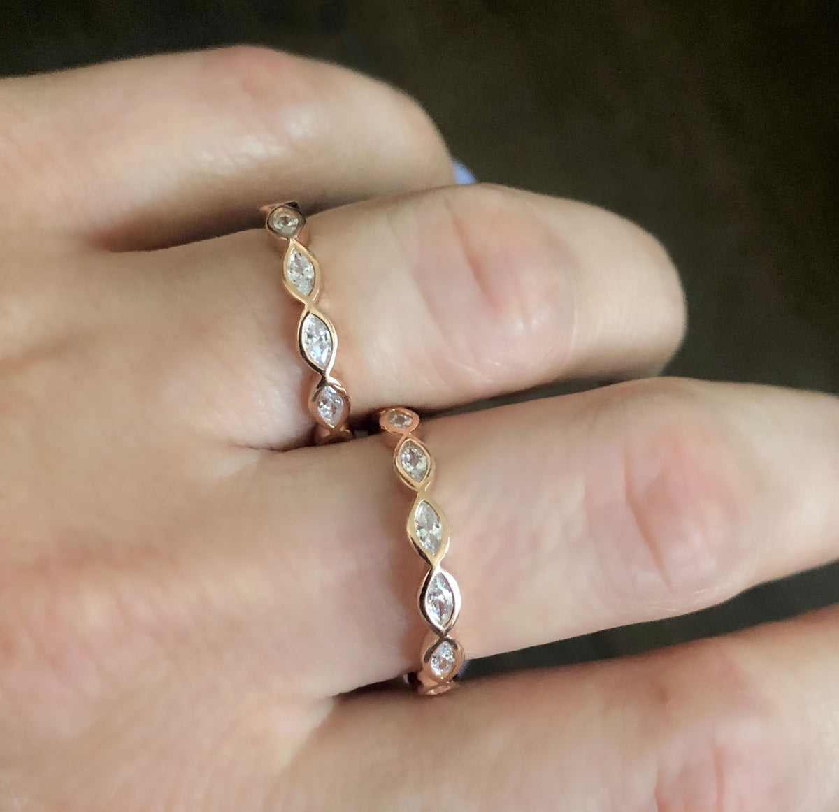 Pave-set ring with Large Oval clear zircon stones