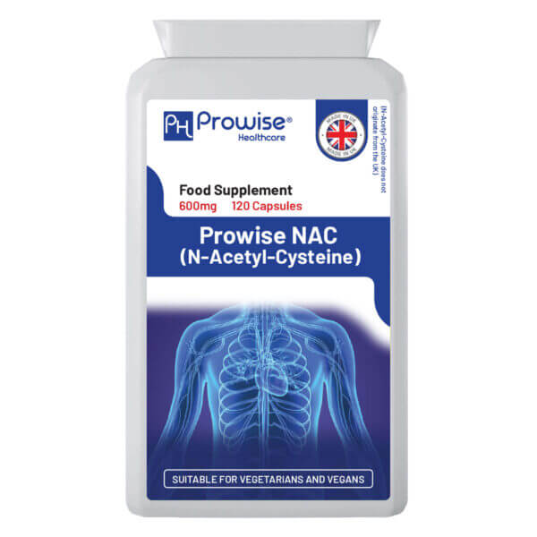 Prowise NAC N-Acetyl-Cysteine 600mg 120 Capsules – UK Made | GMP Standard | Suitable for Vegetarians & Vegans
