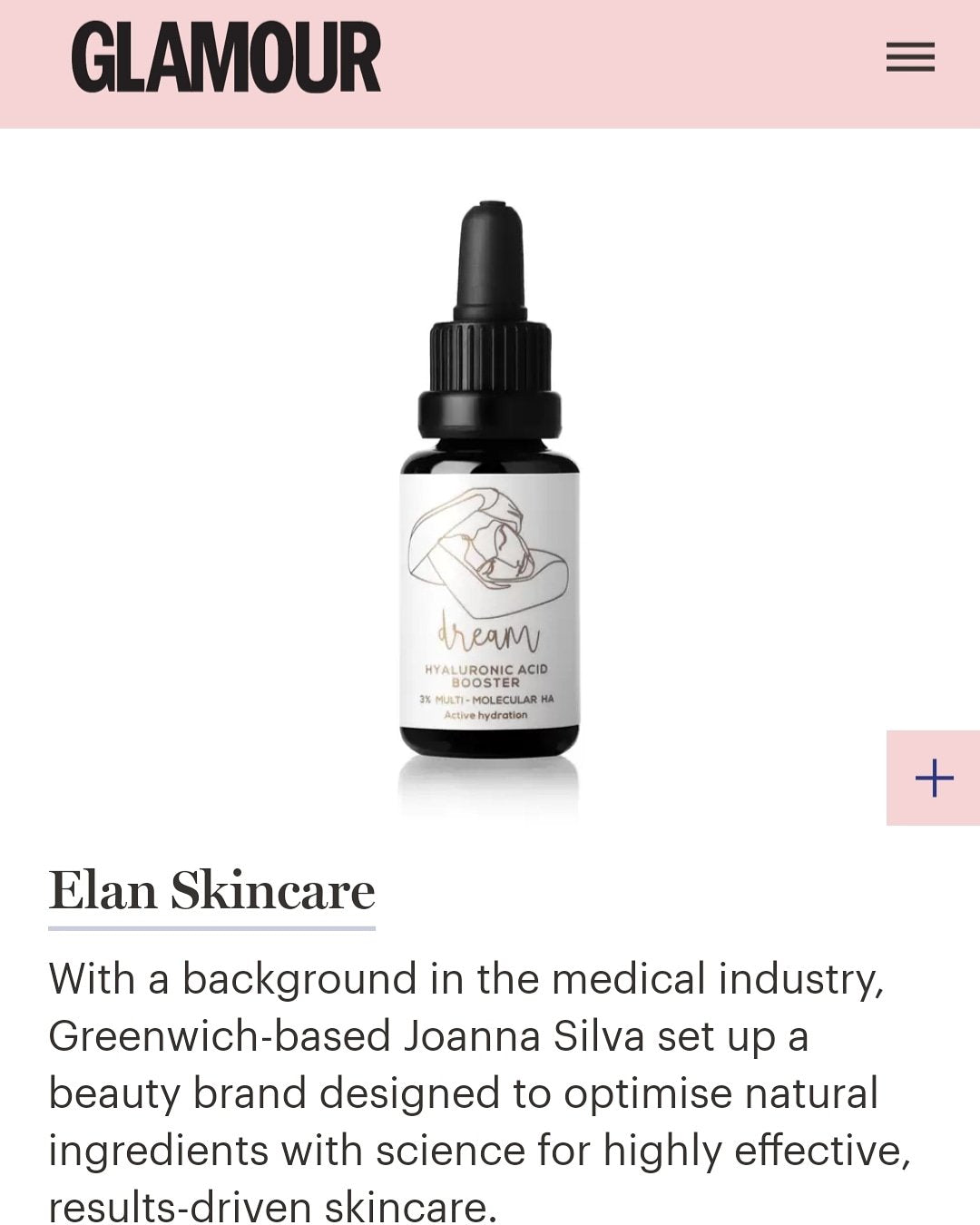 Elan Skincare Pure Hyaluronic Acid Hydrating Serum 20ml