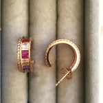 Rainbow Coloured Zircon Rose Gold Earrings