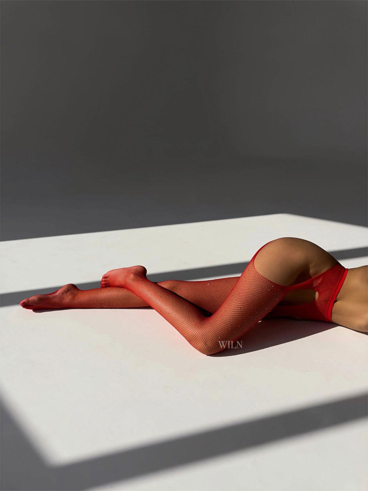 Red Jewel Rhinestone Stockings One Size